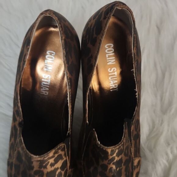 Colin Stuart 8.5 Leopard Print Satin Heels - Sz. 8.5 - Picture 8 of 10
